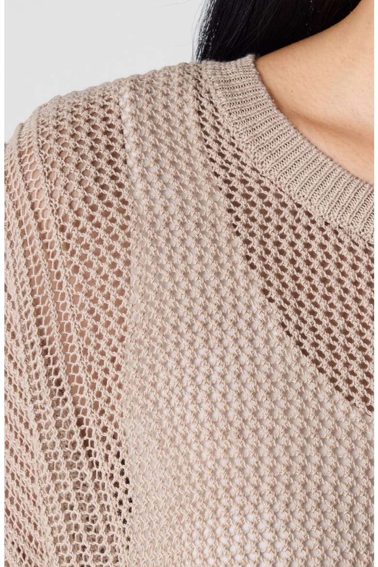 Open Stitch Organic Linen & Organic Cotton Sweater, Alternate, color, WHEAT