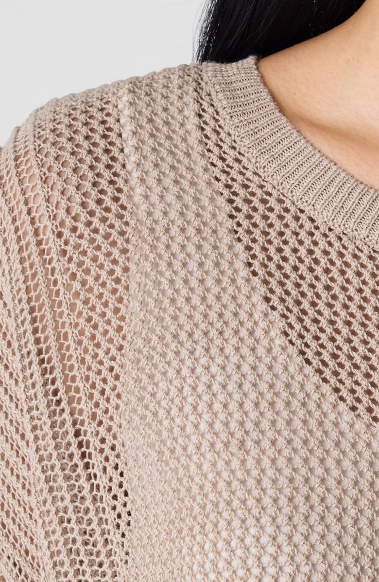 Eileen Fisher Open Stitch Organic Linen & Organic Cotton Sweater, Alternate, color, Wheat