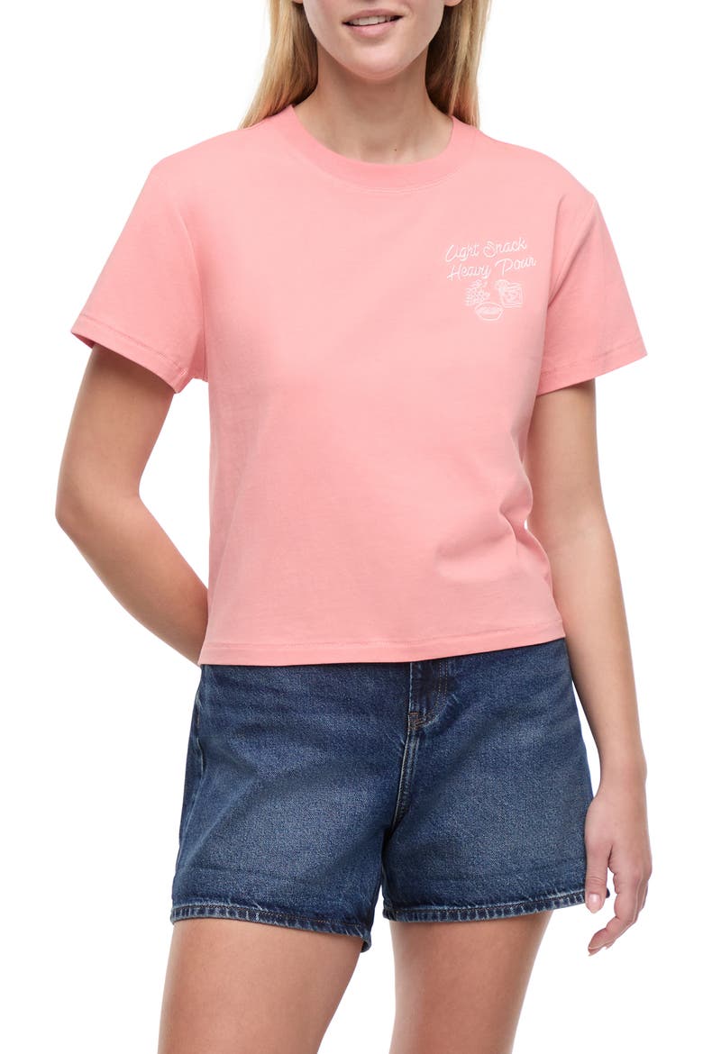 Jamie Light Snack Embroidered T-Shirt, Main, color, LOBSTER BISQUE