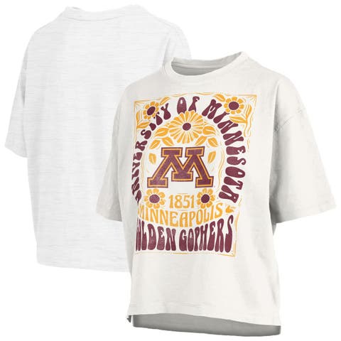 Women's Pressbox White Minnesota Golden Gophers Harmony Oversized Slub T-Shirt