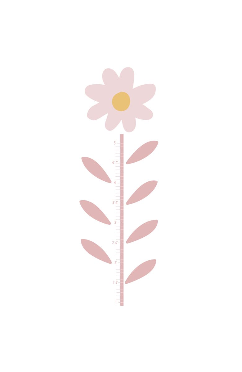 Lambs & Ivy Daisy Dreams Flower Growth Chart Wall Decals/Stickers, Main, color, Pink