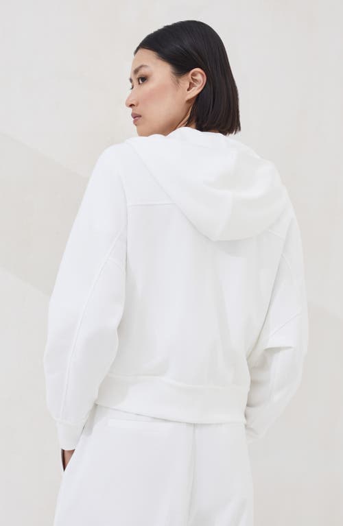Brunello Cucinelli White Sweatshirt With Fixed Hood And Logo Patch On The Front In White