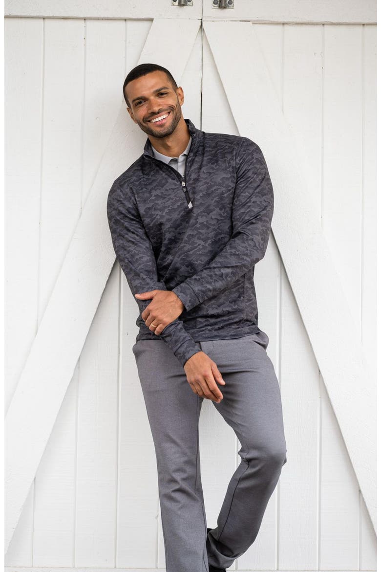 Traverse Camo Quarter Zip Pullover, Alternate, color, BLACK