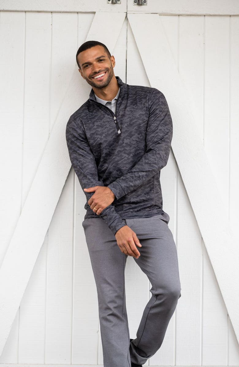 Cutter & Buck Traverse Camo Quarter Zip Pullover, Alternate, color, Black