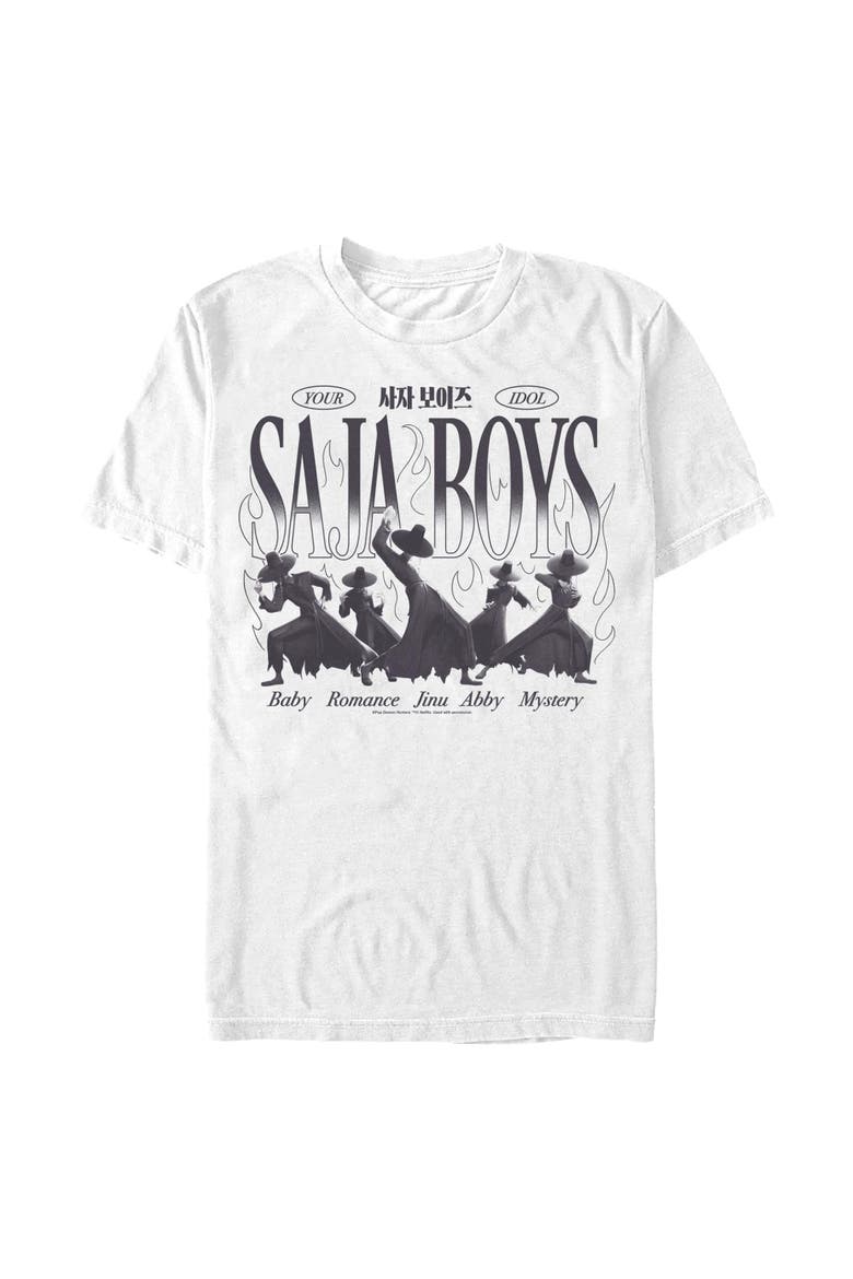 Mens KPop Demon Hunters Your Saja Boys Idols T Shirt, Main, color, White