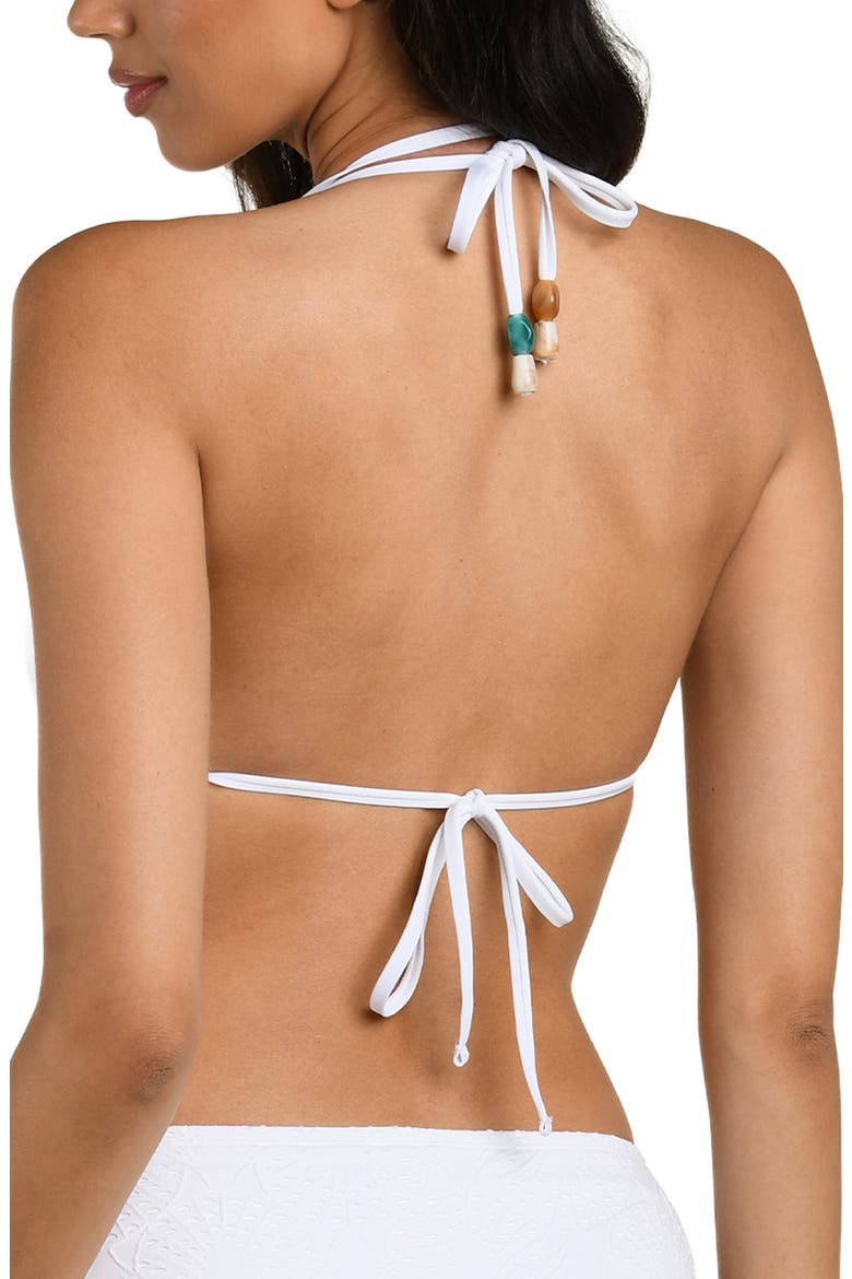 Shellbound Eyelet Triangle Bikini Top, Alternate, color, WHITE