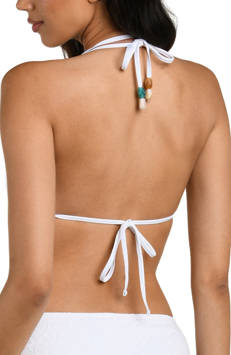 La Blanca Shellbound Eyelet Triangle Bikini Top, Alternate, color, White