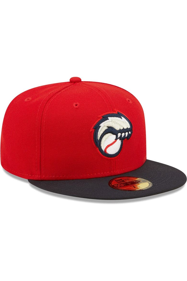 Men's New Era Red New Hampshire Fisher Cats Authentic Collection Team Alternate 59FIFTY Fitted Hat, Alternate, color, Red