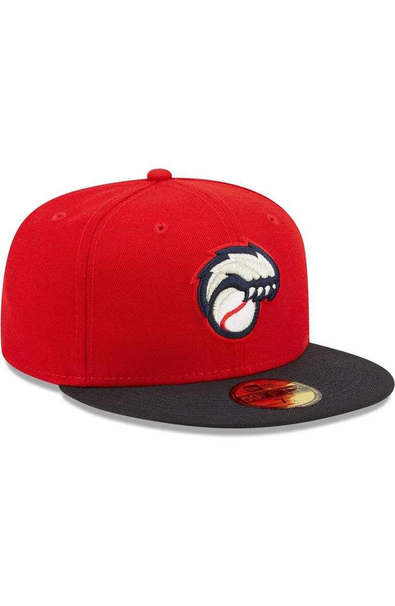 New Era Men's New Era Red New Hampshire Fisher Cats Authentic Collection Team Alternate 59FIFTY Fitted Hat, Alternate, color, Red