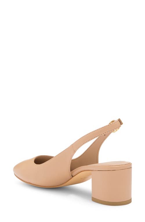 Stuart Weitzman Bridgt 50 Leather Slingback Pump In Golden Beige