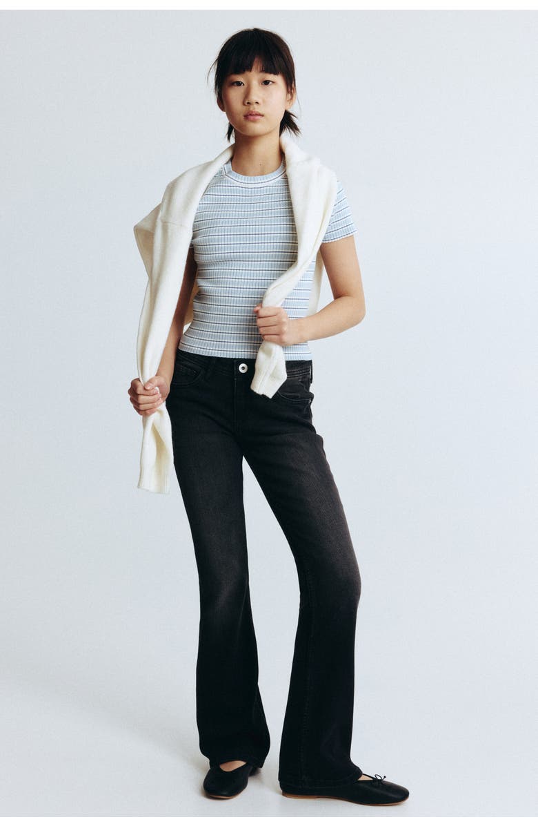 H&M Flared Leg Low Jeans, Alternate, color, Denim Black