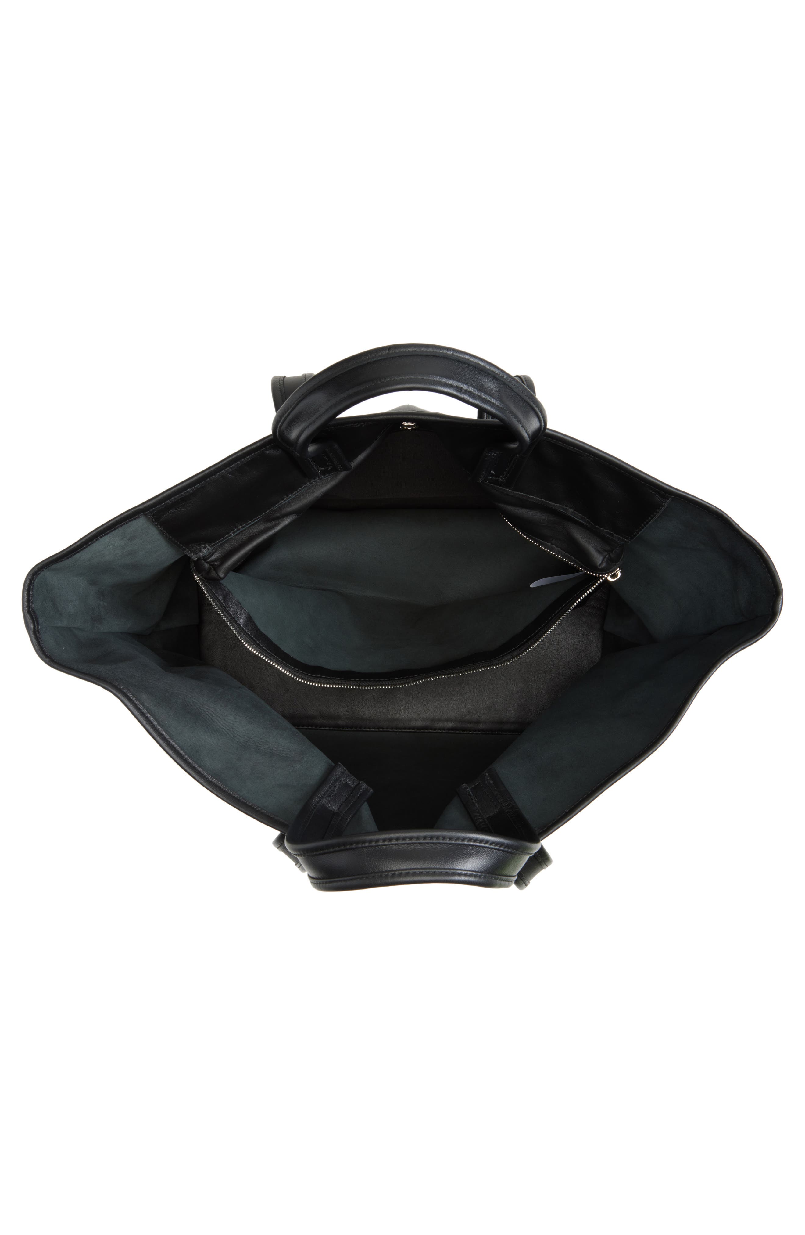 KASSL Lamskin Leather Tote, Alternate, color, Black
