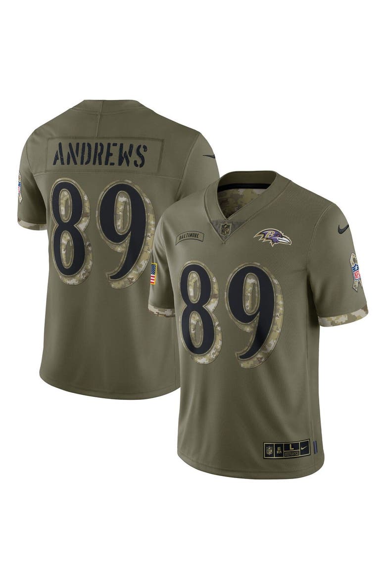 Men's Nike Mark Andrews Olive Baltimore Ravens 2022 Salute To Service Limited Jersey, Main, color, Olive
