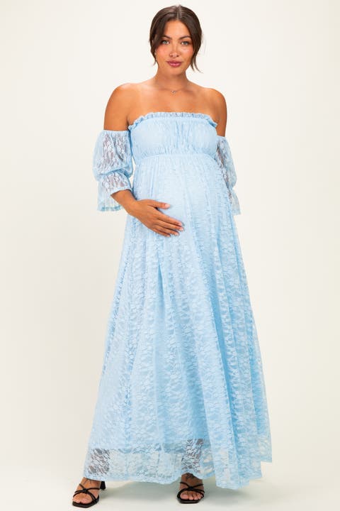Lace Off Shoulder Maxi Dress