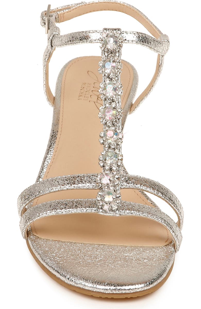 Jewel Badgley Mischka Farah Crystal Embellished Wedge Sandal, Alternate, color,