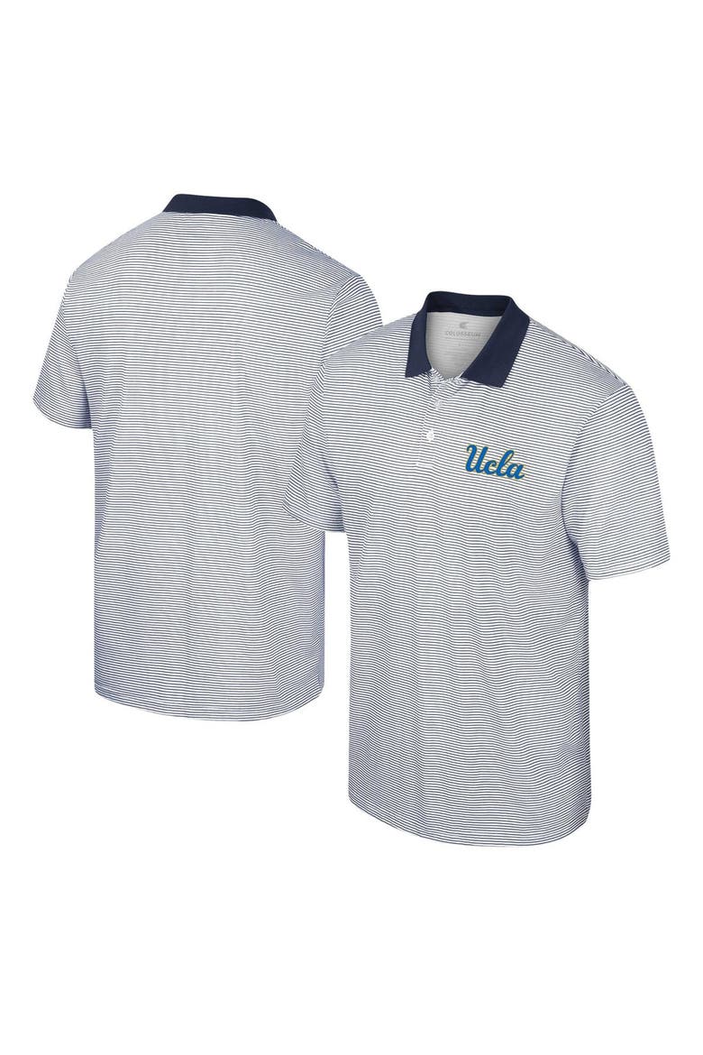 Men's Colosseum White UCLA Bruins Print Stripe Polo, Alternate, color, White
