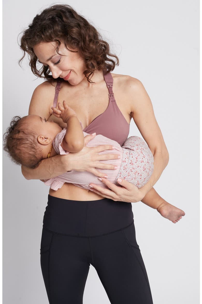 Venice 3 Ultimate Support Full Coverage Nursing and Pumping Sports Bra, Alternate, color, Mauve Smoke