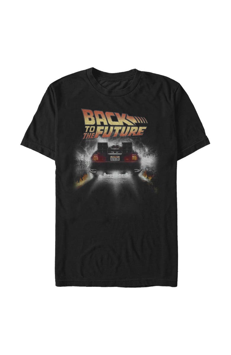 Back to the Future Men's Back to the Future Time Machine Glow  Graphic T-Shirt, Main, color, Black