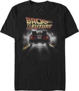 Back to the Future Men's Back to the Future Time Machine Glow  Graphic T-Shirt