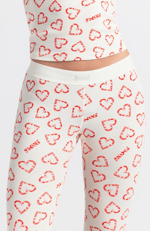 Skims Cotton Rib Henley Pajamas In Multi