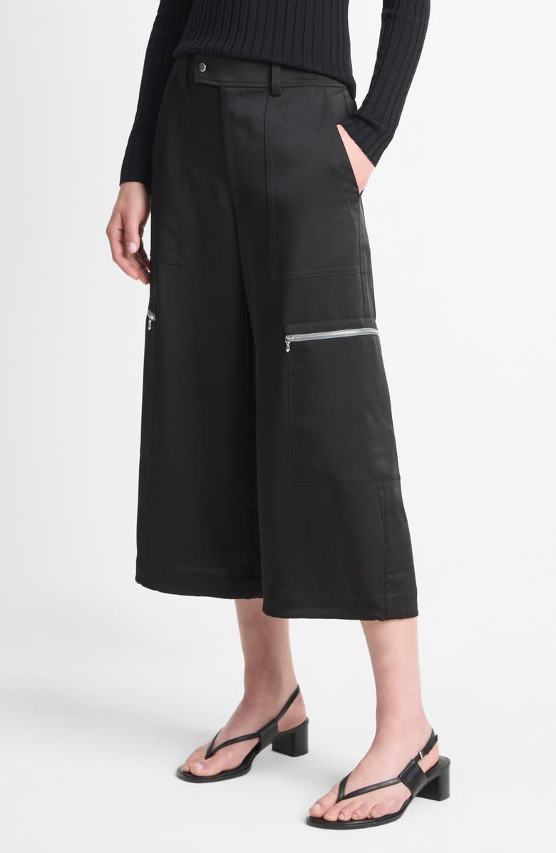 Vince Satin Parachute Crop Wide Leg Pants, Alternate, color,