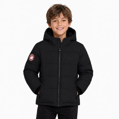 Boys' Fleece Lined Hooded Bubble Puffer Jacket
