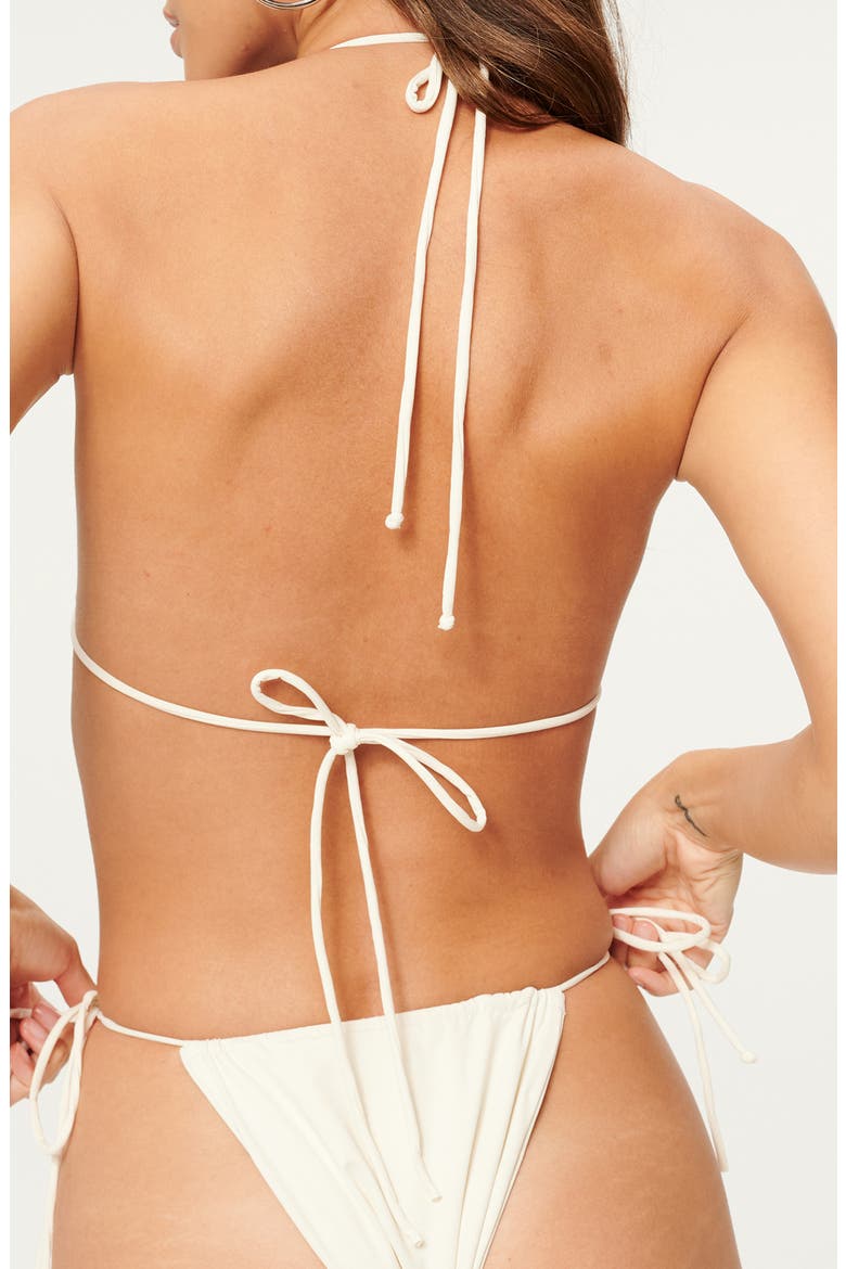 Tiny Ties Triangle Bikini Top, Alternate, color, IVORY