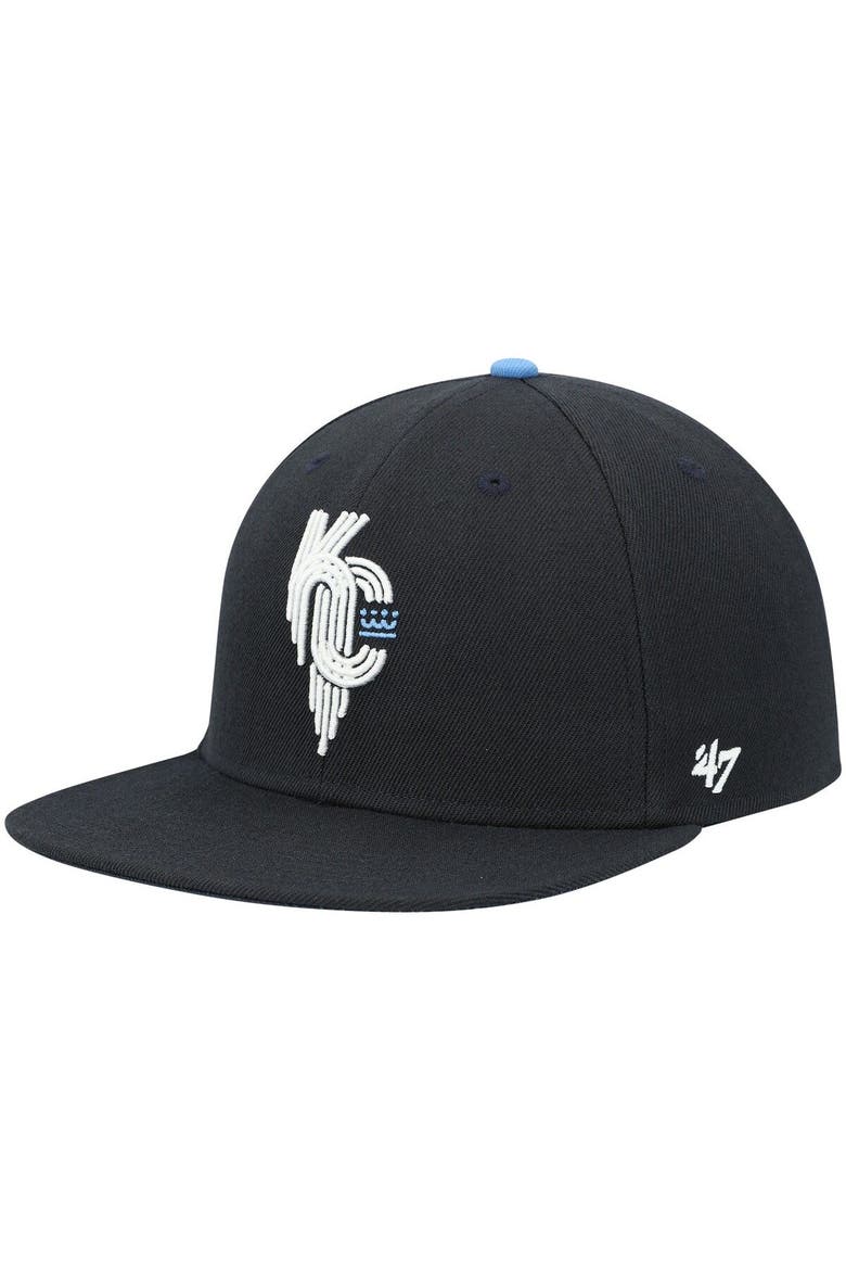 Men's '47 Navy Kansas City Royals 2021 City Connect Captain Snapback Hat, Alternate, color, Navy