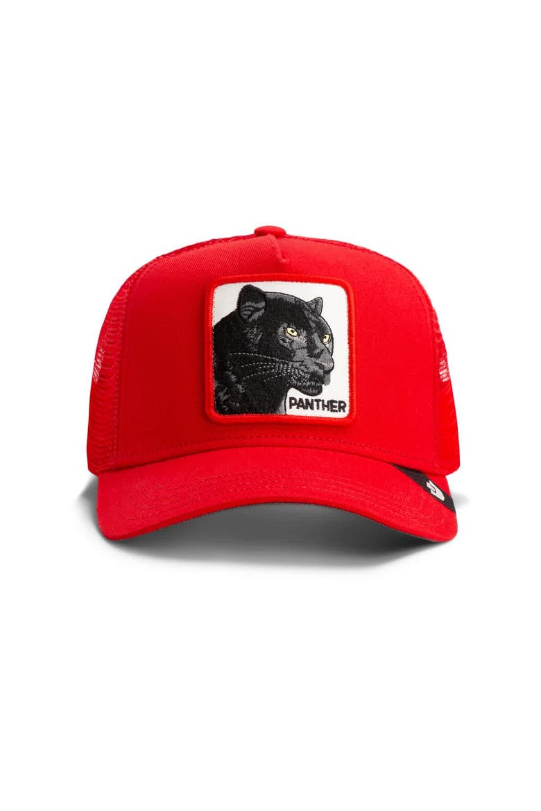 Men's  Red Goorin Bros The Panther Adjustable Trucker Hat, Alternate, color, Red