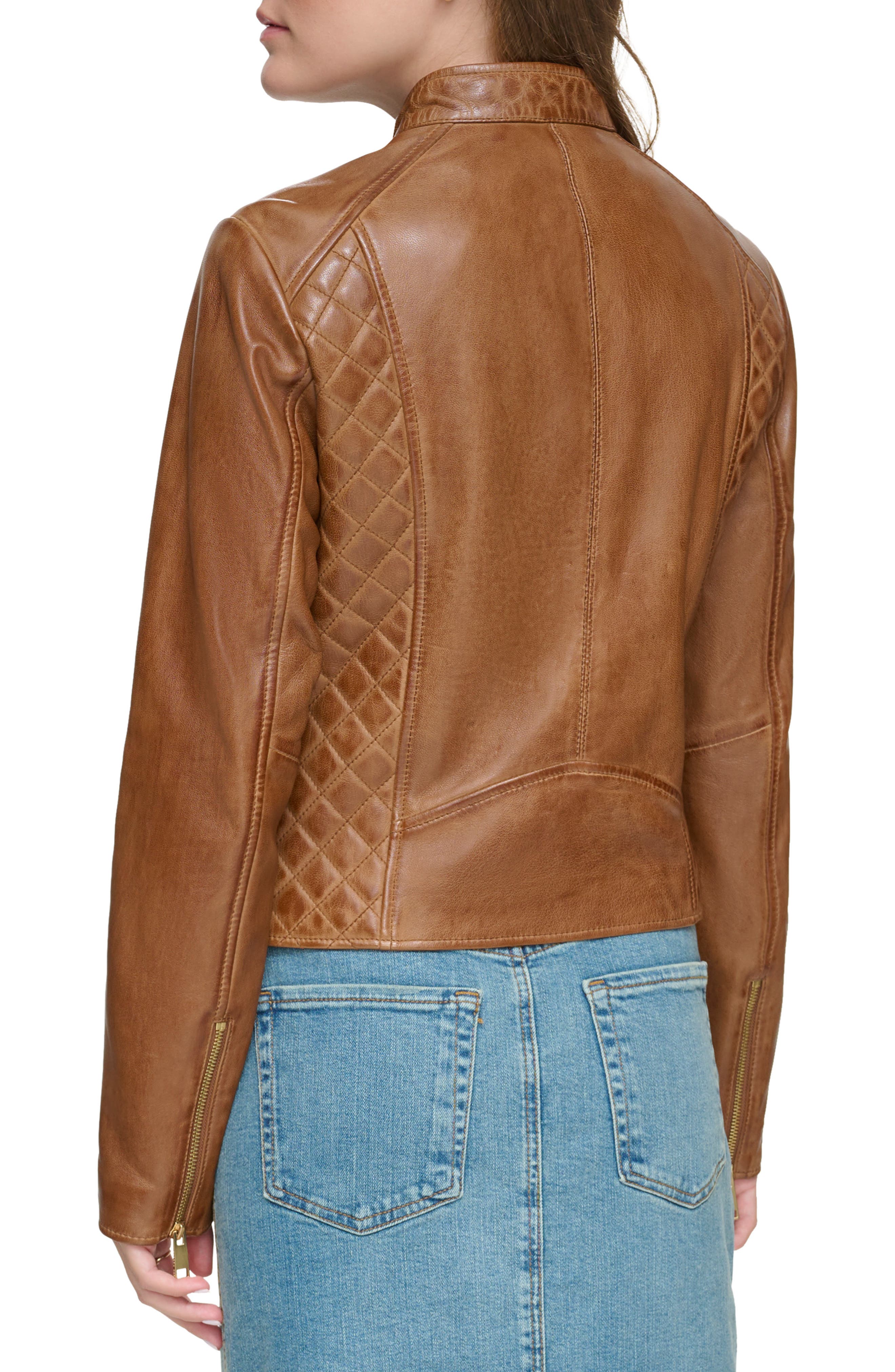 Quilted Panel Leather Jacket - image 4