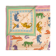 Lost Pattern "Neon Tigers" Large Silk Scarf