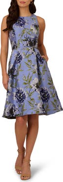 Adrianna Papell Floral Jacquard Cocktail Dress