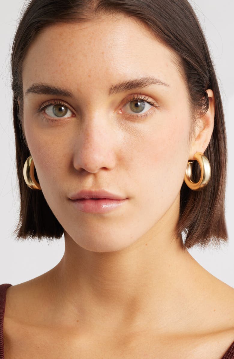 Nordstrom Chunky Tube Hoop Earrings, Alternate, color, Matte Gold