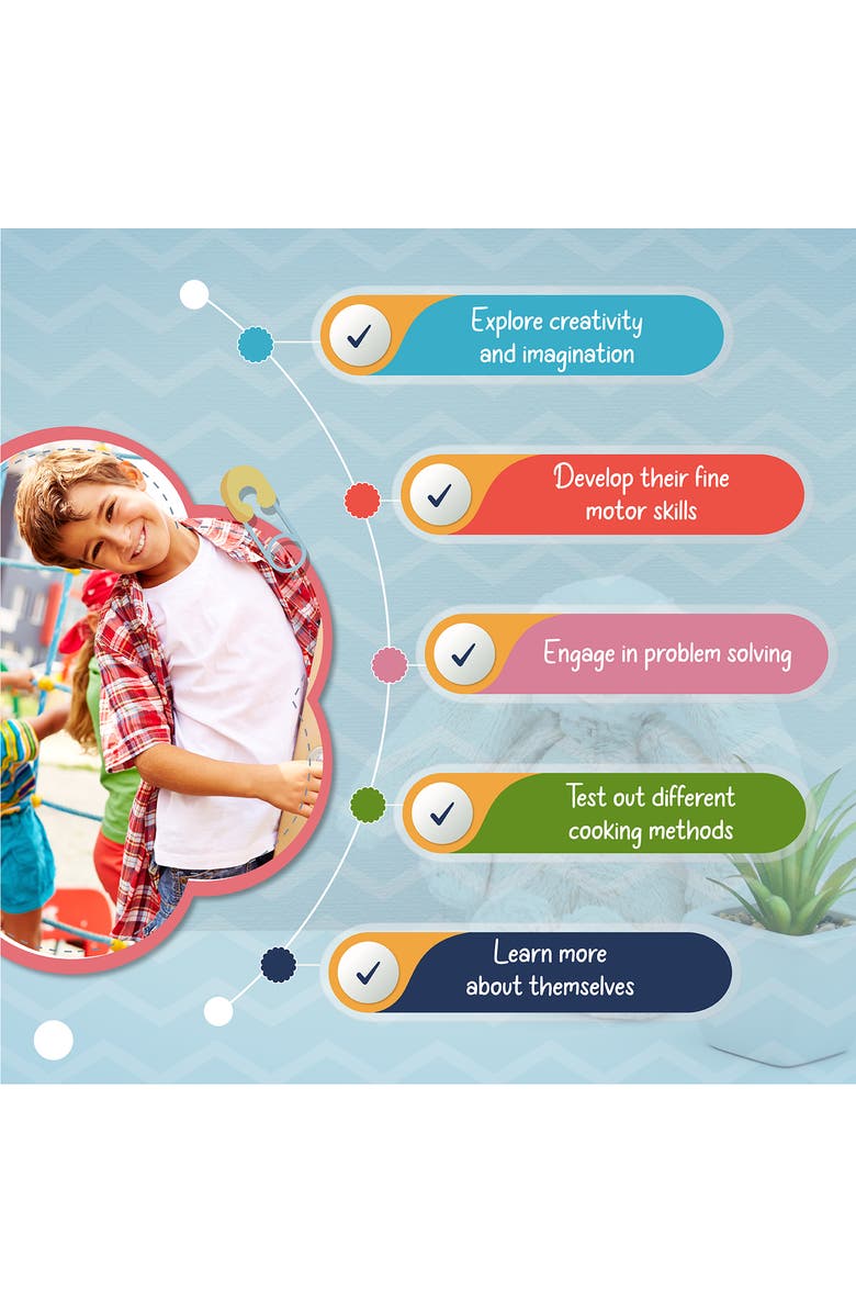 Leo & Friends Wooden Pop Up Toaster Set | 7 Piece Accessory Play Kitchen Wooden Toaster Toy for Children Ages 3-6, Alternate, color, Blue