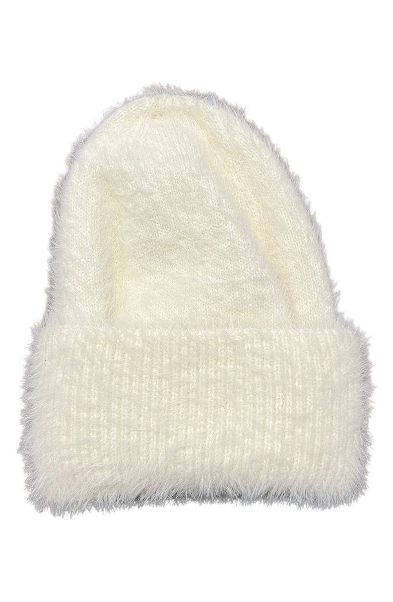 MARCUS ADLER Eyelast Knit Cuffed Beanie, Main, color, Ivory