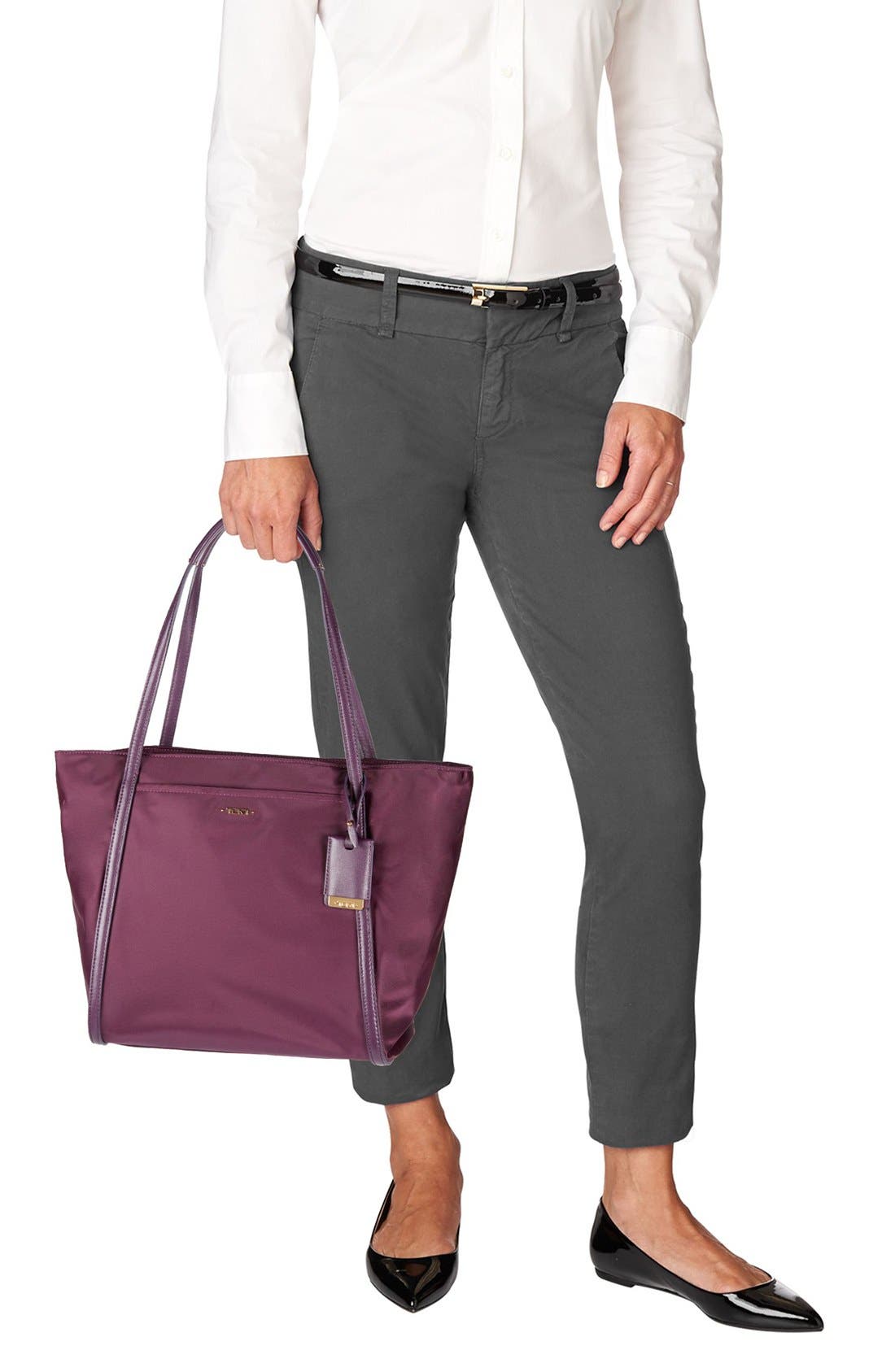 'Voyageur - Small Q-Tote®' Nylon Tote, Alternate, color, AUBERGINE