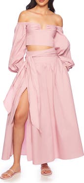 Susana Monaco Poplin Wrap Maxi Skirt