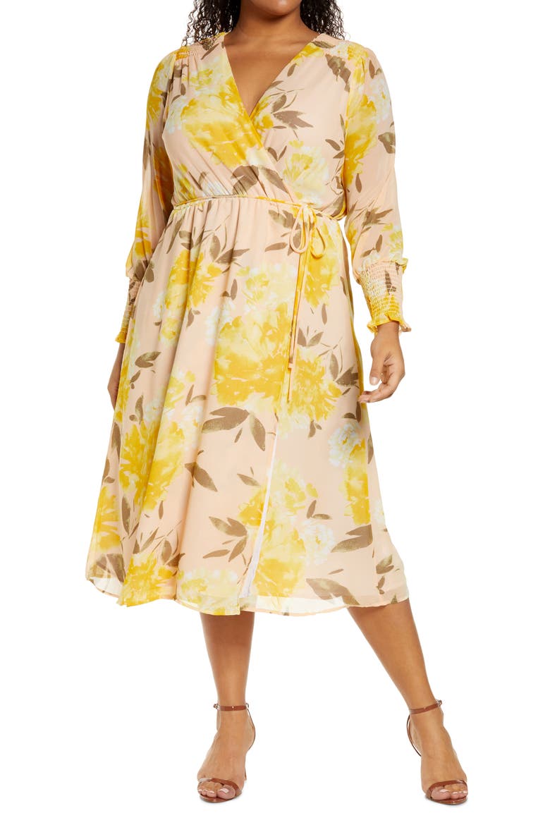 Wrap Front Long Sleeve Midi Dress video
