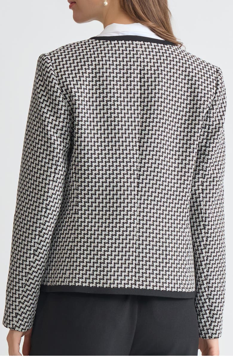 KASPER Patch Pocket Tweed Blazer, Alternate, color, Black/ Vanilla Ice