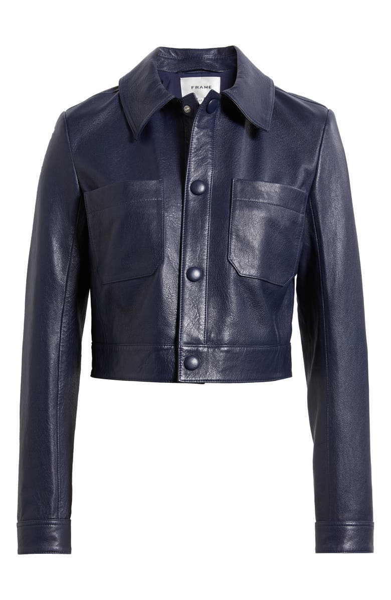 FRAME Crop Leather Jacket, Alternate, color, 