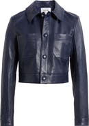 FRAME Crop Leather Jacket