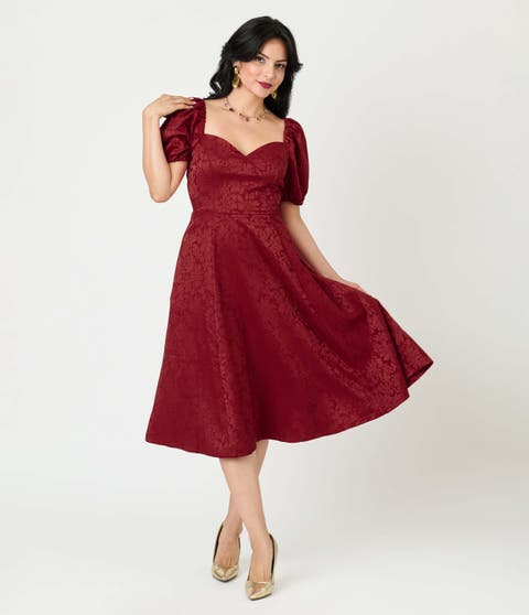 Jacquard Sweetheart Swing Dress