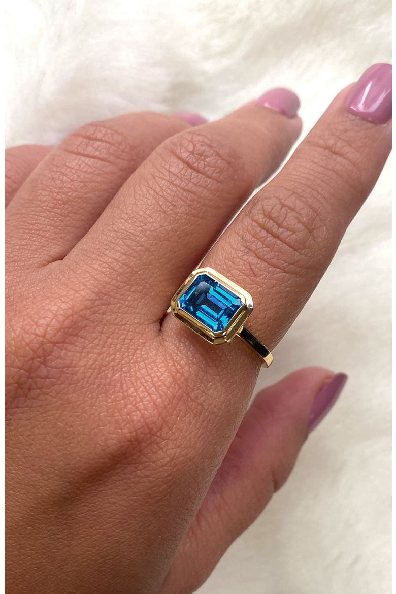 Manhattan Emerald Cut Ring, Alternate, color, LONDON BLUE TOPAZ