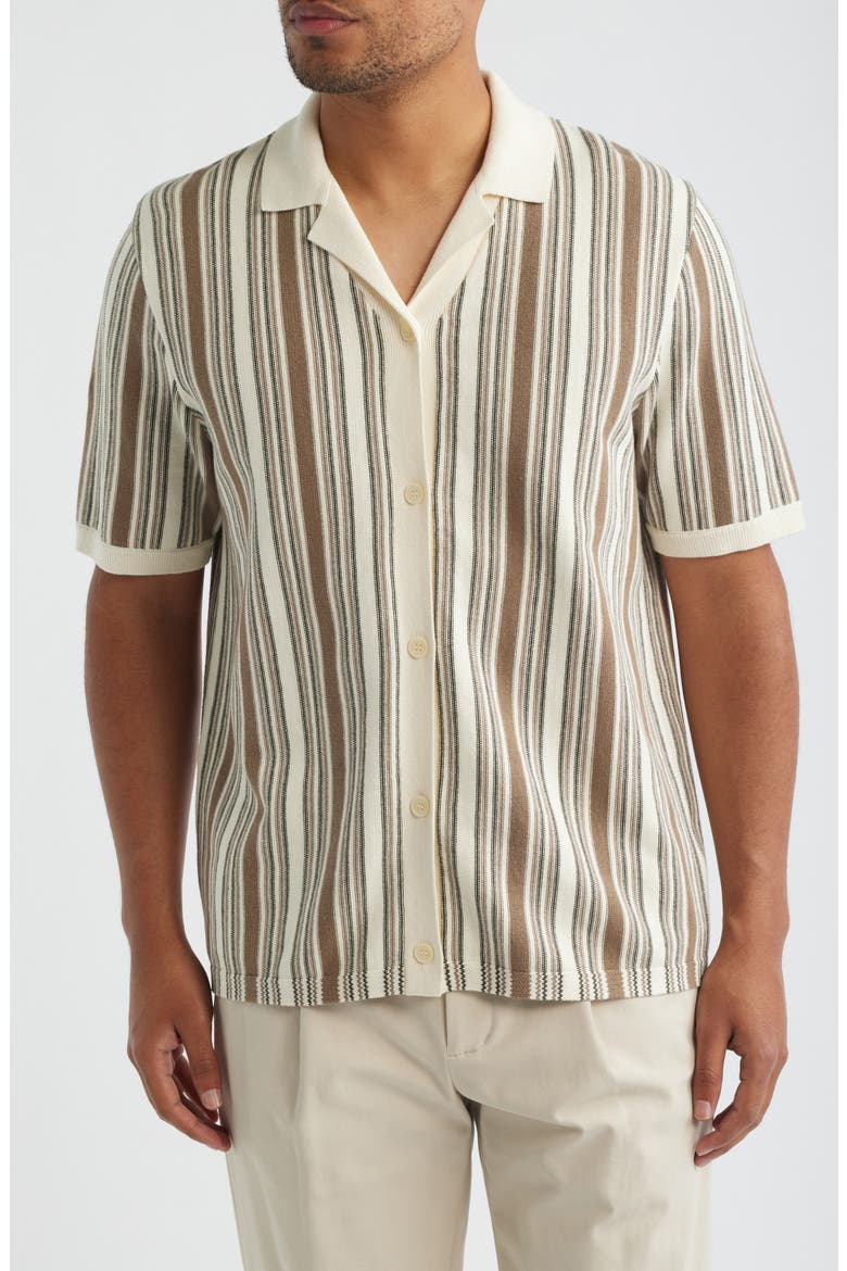 Ivy Stripe Knit Camp Shirt (Men) | Nordstrom
