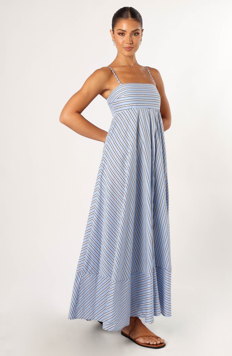 Petal & Pup Iggy Stripe Cotton Maxi Dress, Alternate, color, Blue