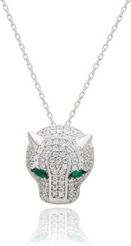 SUZY LEVIAN Pavé Cubic Zirconia Panther Head Pendant Necklace