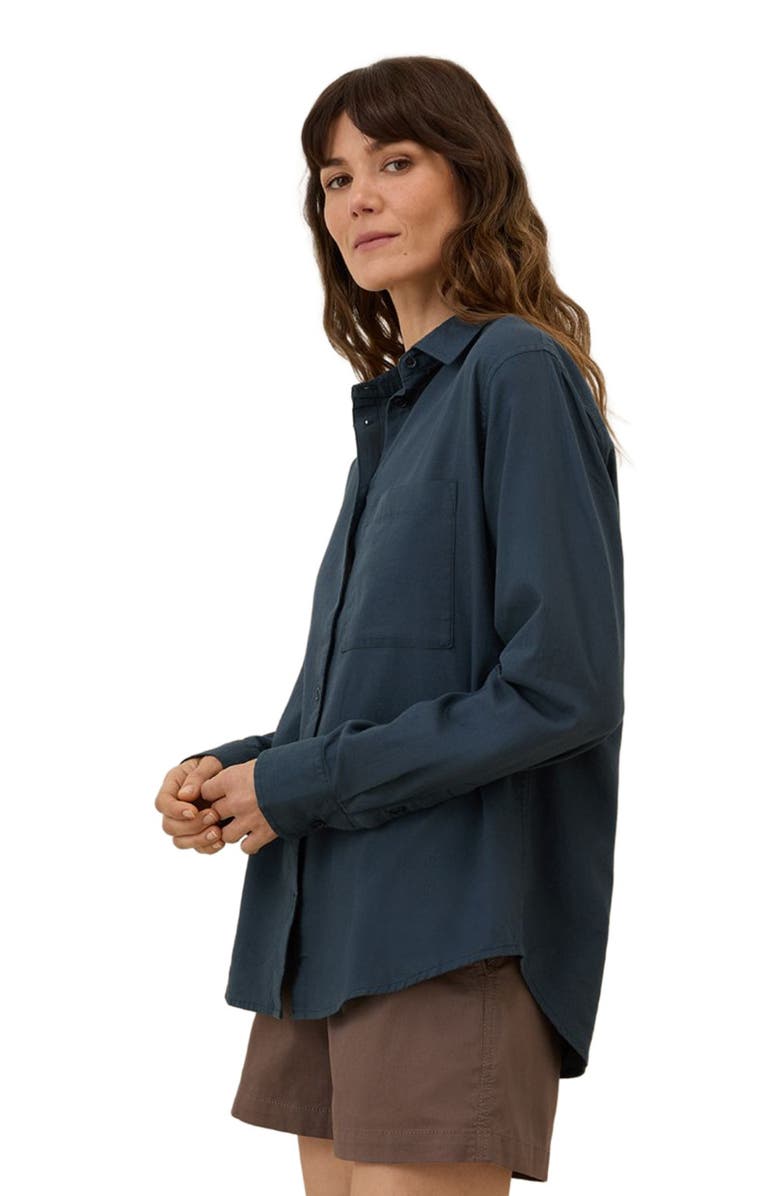 Pact Organic Cotton Sunset Lightweight Cotton Classic Shirt, Alternate, color, Midnight Blue