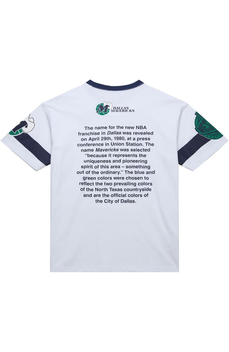 Mitchell & Ness Unisex Mitchell & Ness White Dallas Mavericks Hardwood Classics Vintage Team Origins Premium T-Shirt, Alternate, color,