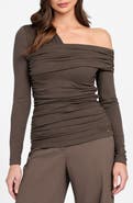 Marciano Astrid Shirred Asymmetric Top