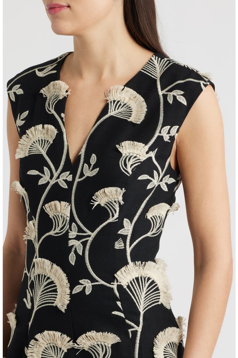 Casia Embroidered Sheath Minidress, Alternate, color, BLACK MULTI